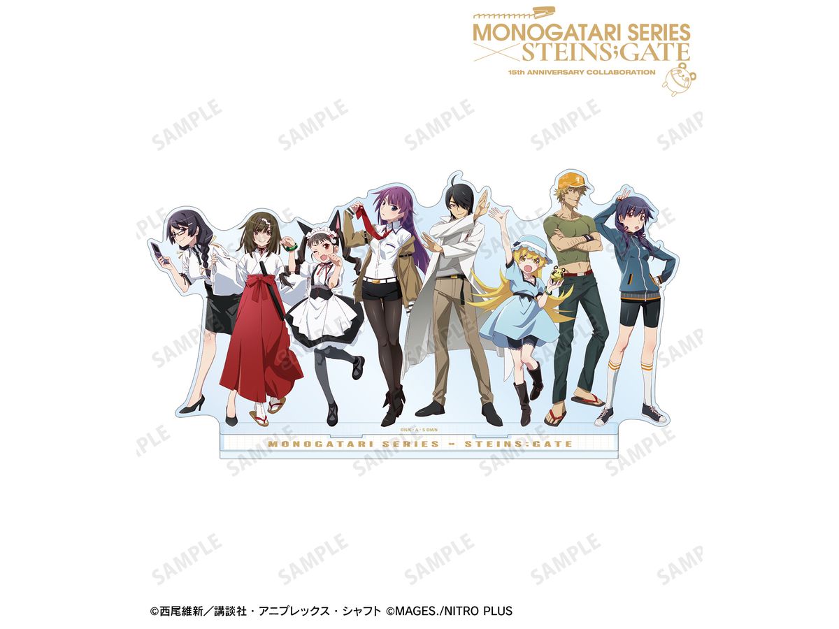 Monogatari Series x Steins;Gate: Newly Drawn Collaboration Illustration Ver. Group A Group Big Acrylic Stand