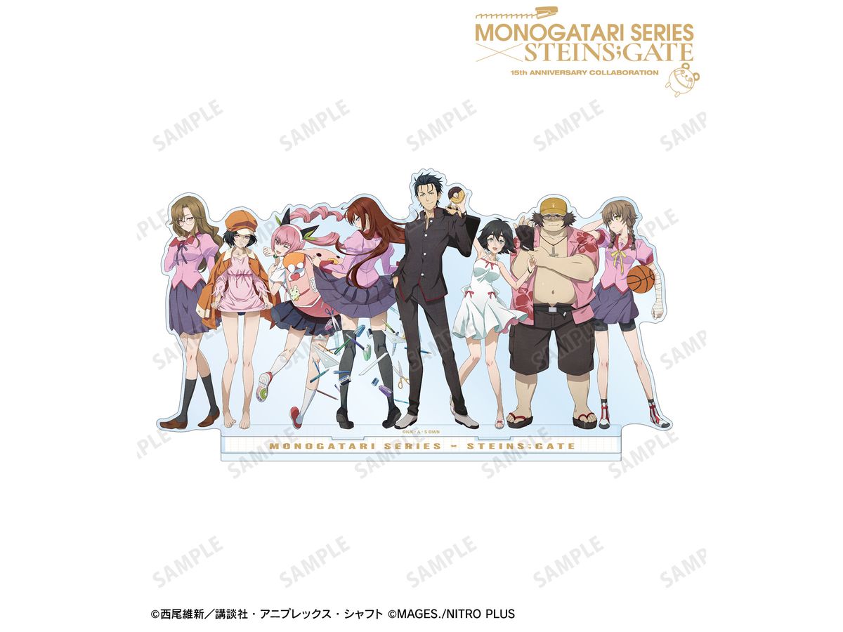 Monogatari Series x Steins;Gate: Newly Drawn Collaboration Illustration Ver. Group B Group Big Acrylic Stand