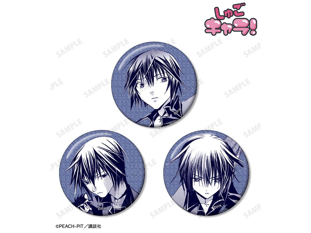 Shugo Chara!: Tsukuyomi Ikuto Original Frame Glitter Can Badge Set Of 3