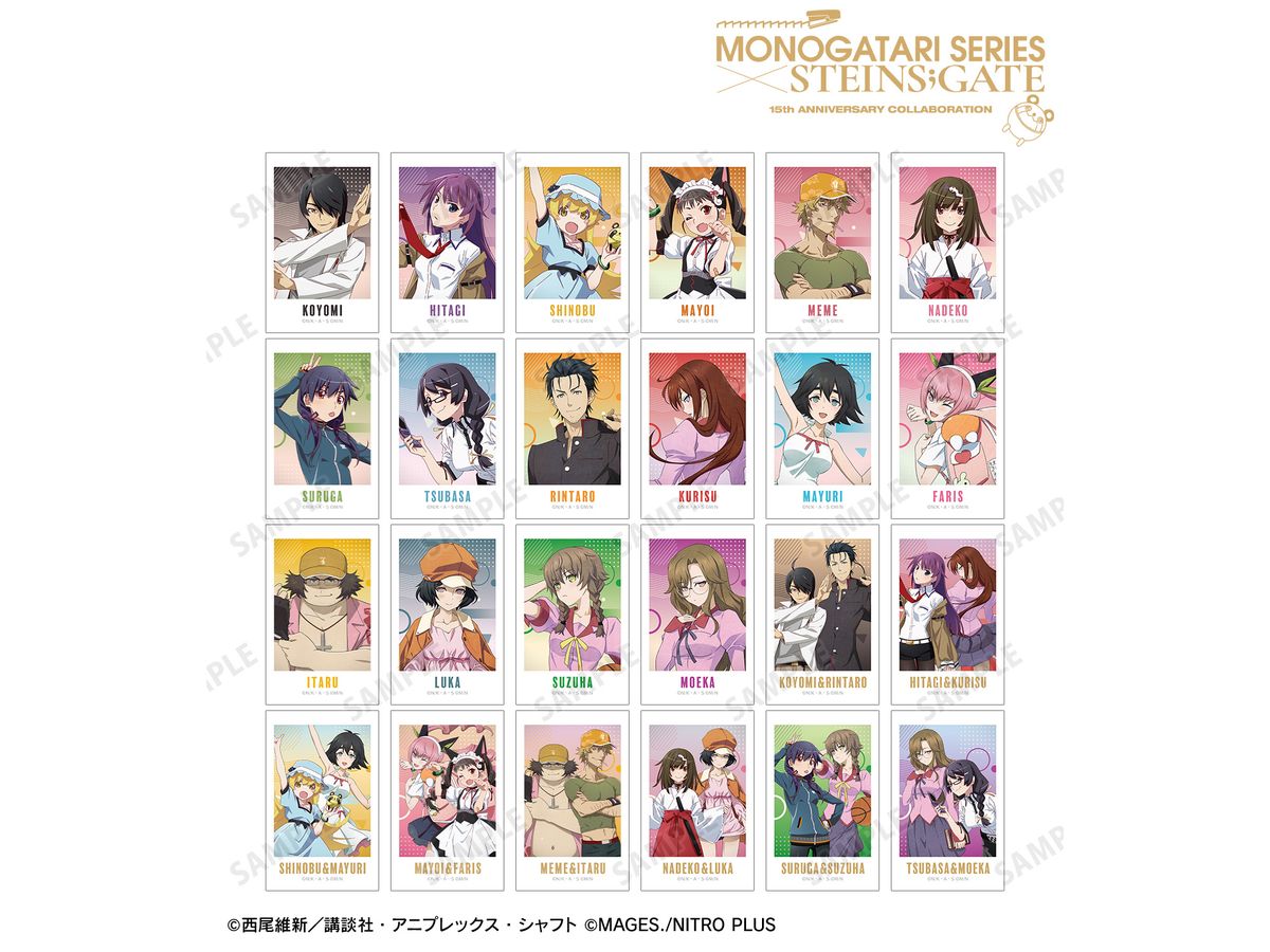 Monogatari Series x Steins;Gate: 1Box 24Pcs Newly Drawn Collaboration Illustration Ver. Trading Instant Camera Style Illustration Card