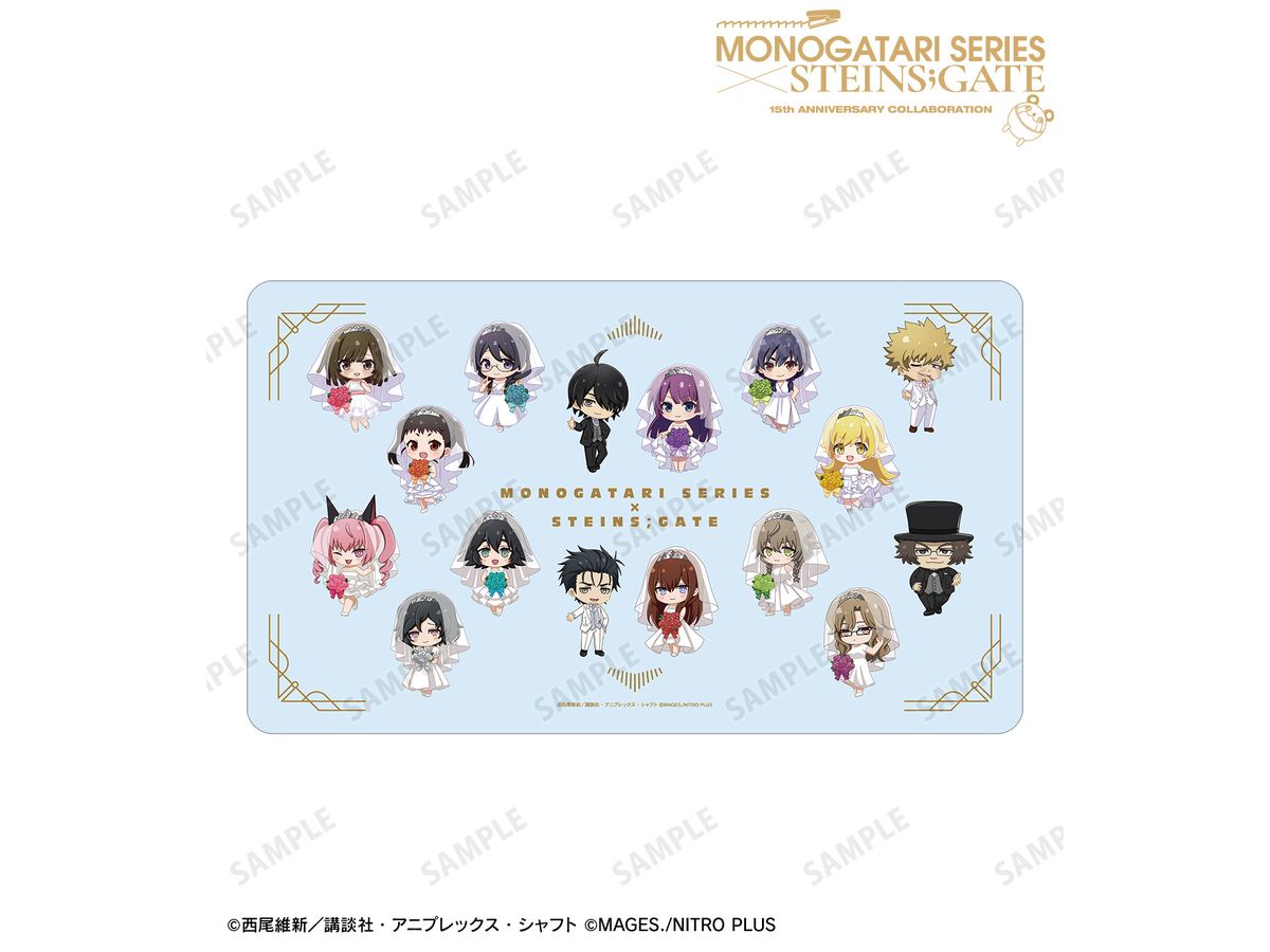 Monogatari Series x Steins;Gate: Collection Chibi Character Wedding Dress & Tuxedo Ver. Multi-Desk Mat