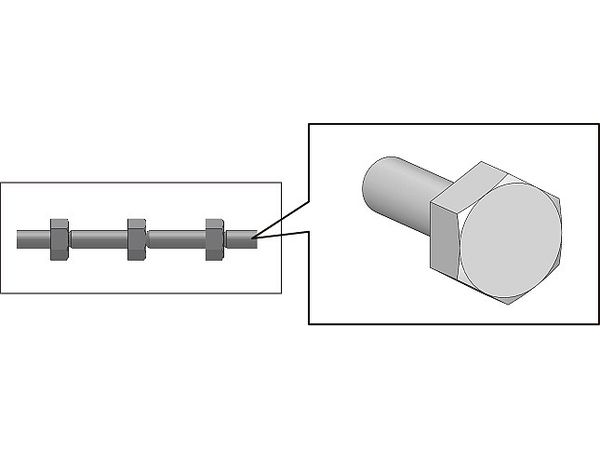 Hex Bolt Head (Nickel Silver) S (40pcs)