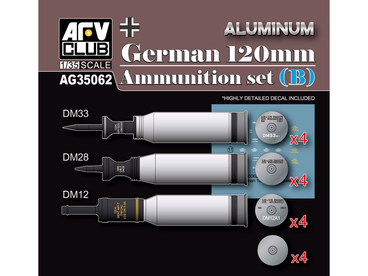 German Army 120mm Ammunition Set (B) Aluminum