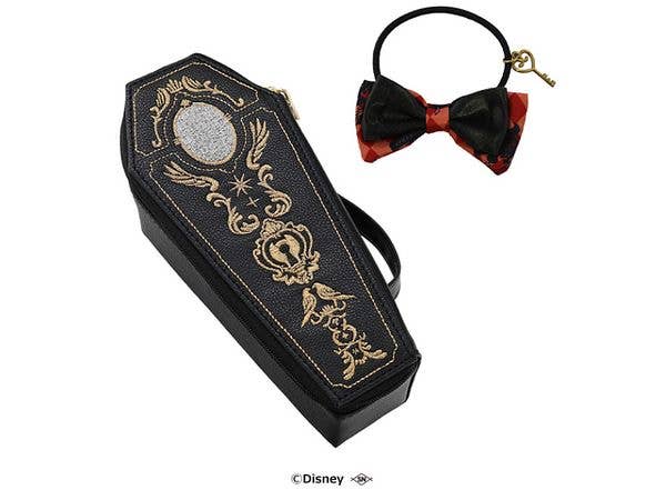 Disney Twisted Wonderland Coffin-shaped Accessory Pouch & Ribbon Hair Tie - Scarabia Dorm