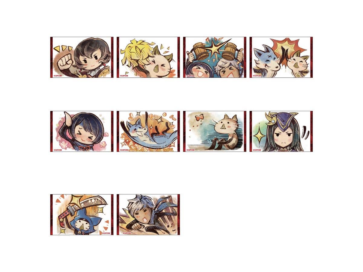 Monster Hunter Rise: Sunbreak Trading Stamp Square Badges 1 Box 10Pcs