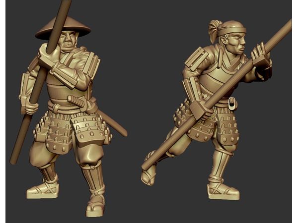 Mr & Mrs History The Sengoku Period Nagae Ashigaru Defense (Set Of 5, Etched Weapons Included)