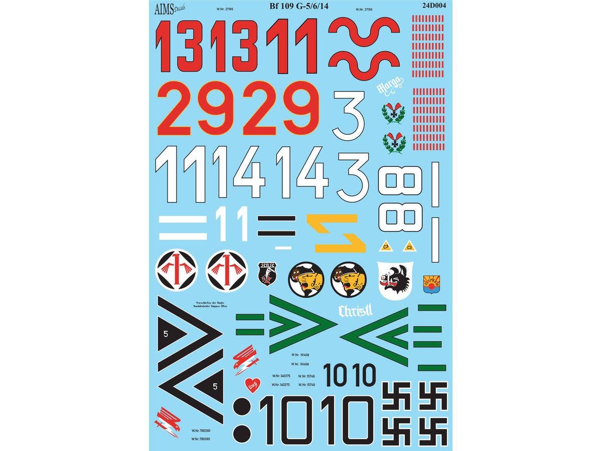 Bf109G-5/6/8 decals