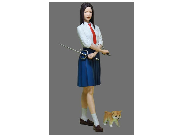 Girls Weapon: High School Student with Sai and Chibi Shiba Inu
