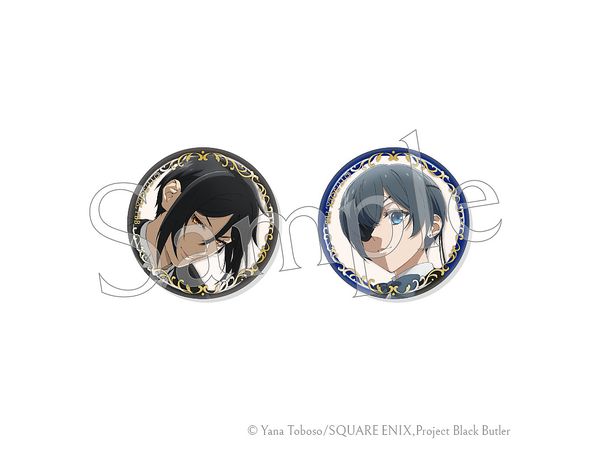 Kuroshitsuji / Black Butler -Boarding School Edition-: Foil Stamped Can Badge Set 1.Sebastian Michaelis & Ciel Phantomhive