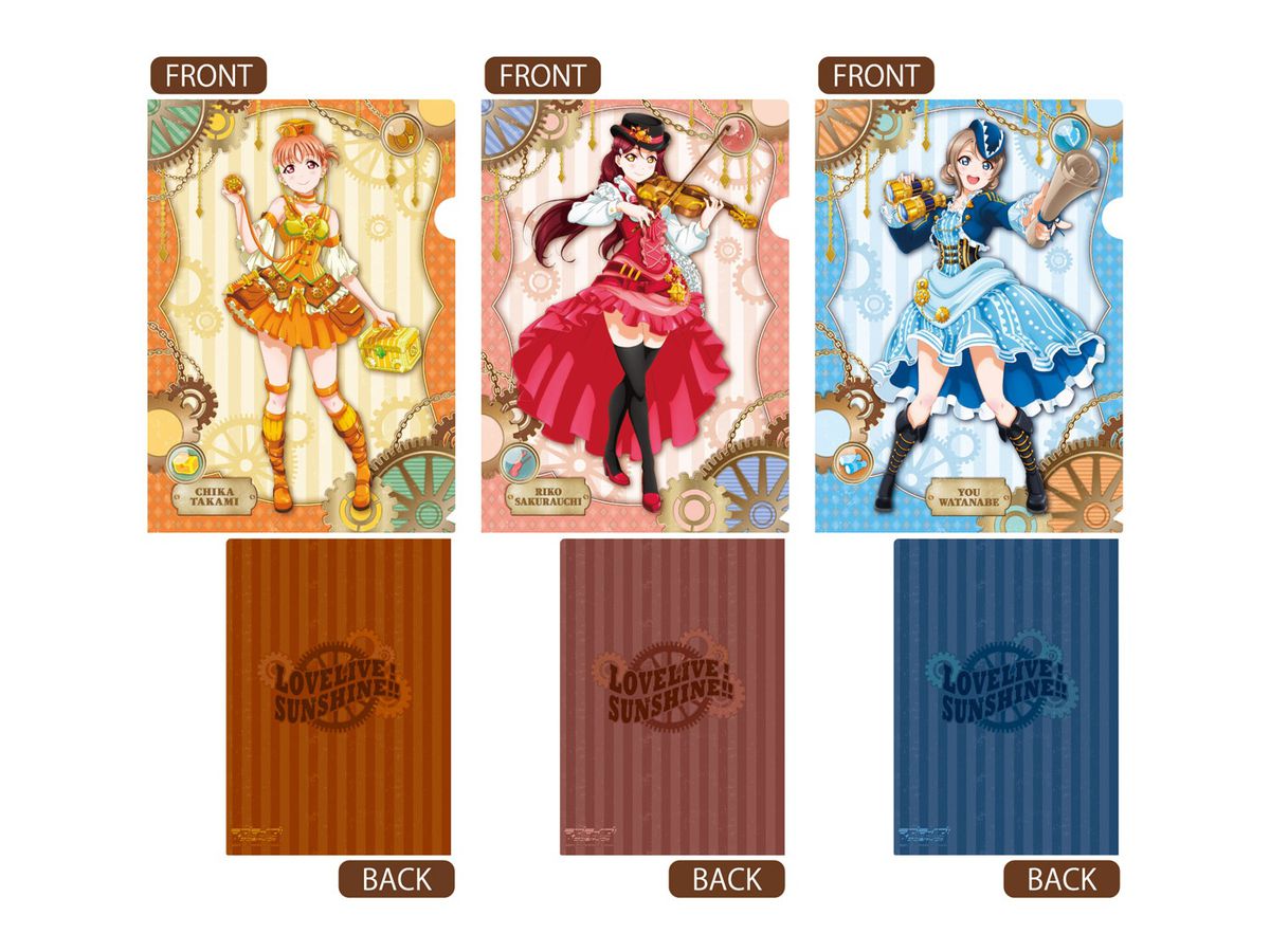 Love Live! Sunshine!!: Aqours A4 Clear Folder Set (Steampunk Style) 2 Chika, Riko, You