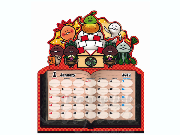Nameko Desk Calendar 2014