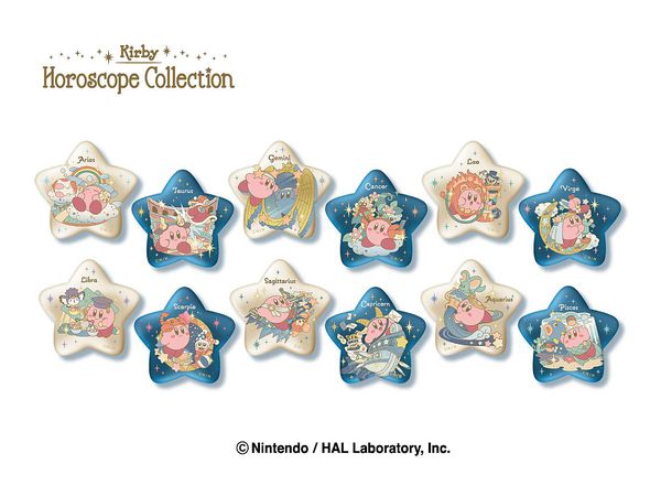 Kirby: KIRBY Horoscope Collection Glitter Star Can Badge Collection: 1Box (12pcs)