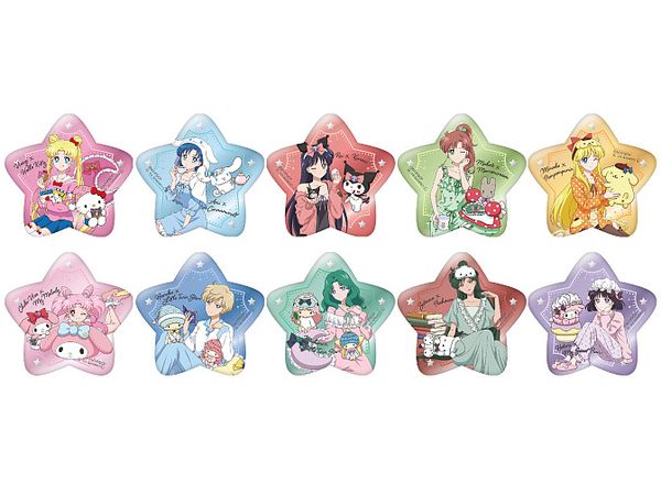 Sailor Moon Series x Sanrio characters: Glitter Star Can Badge Collection 1Box 10pcs