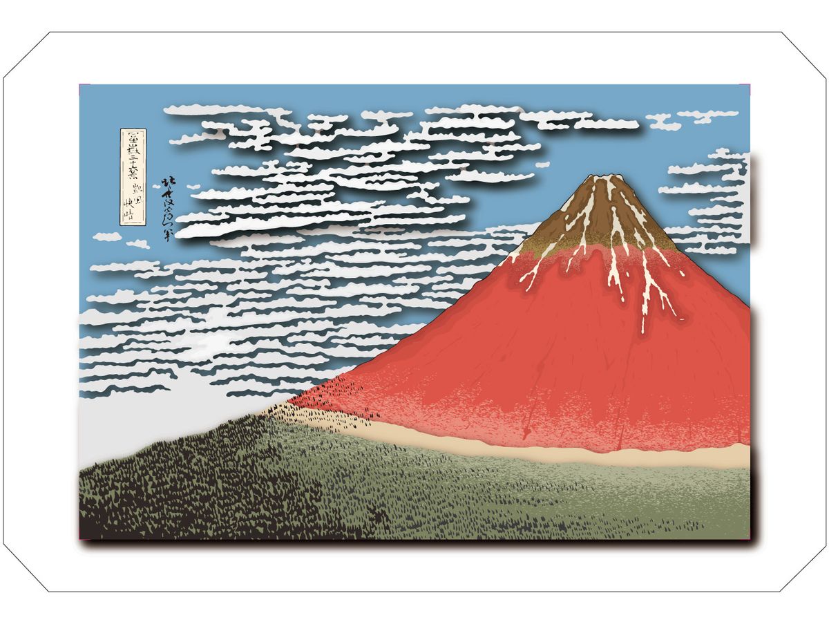 PAPER SHADOW ART PLUS SA-C02 Katsushika Hokusai Thirty-six Views of Mount Fuji Fine Wind, Clear Morning