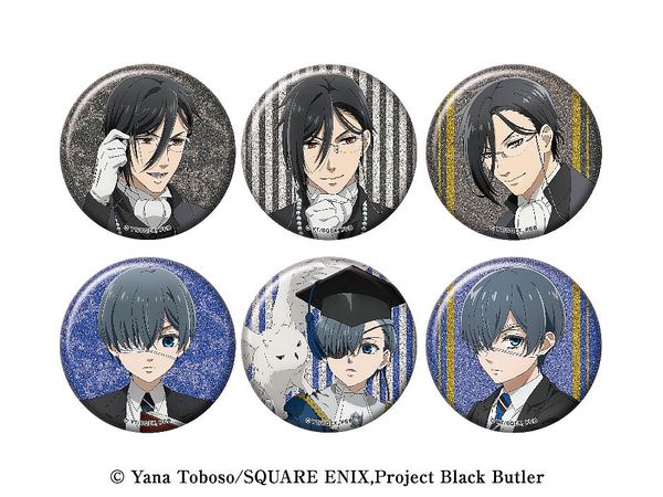 Tv Anime Black Butler - Boarding School Edition: Lame Kira Can Badge Collection 1Box 6Pcs