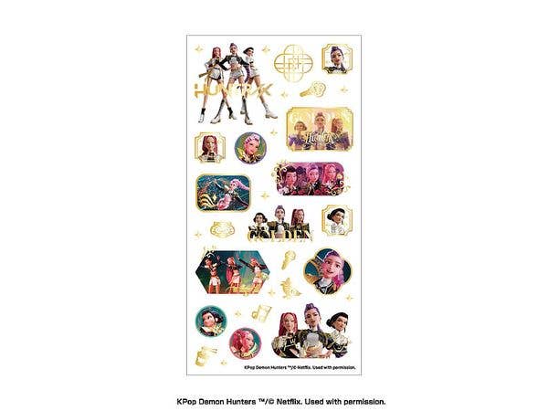 KPOP Girls! Demon Hunters: GLOSSY CLEAR STICKERS 1. GOLDEN