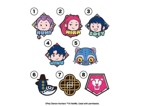 KPOP Girls! Demon Hunters: Pin Collection 1 Box (8 pieces)