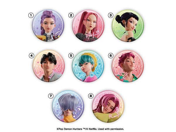 KPOP Girls! Demon Hunters: Glittery Can Badge Collection 1 Box (8 pieces)