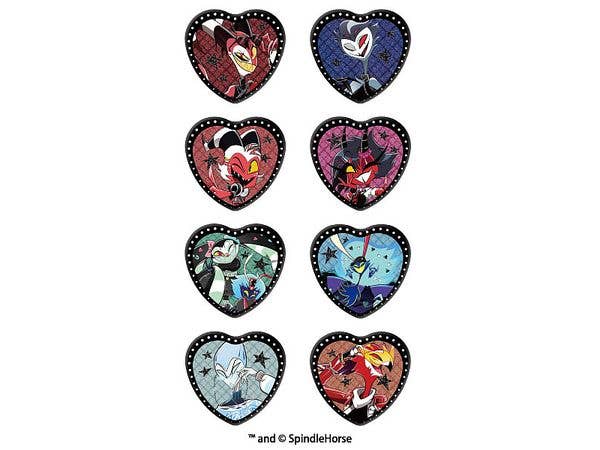 Helluva Boss: Glitter Heart Pin Badge Collection: 1Box (8pcs)