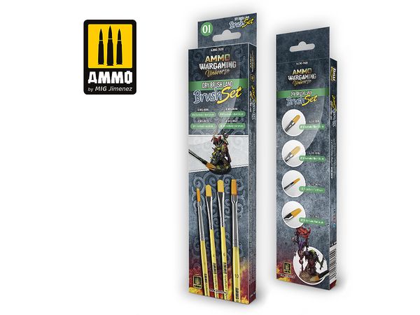 AMMO WARGAMING UNIVERSE - DRY BRUSH Land Brush Set