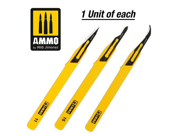 Mini Blade Set - 3 pcs. (1 Mini Blade Straight + 1 Mini Blade Curved + 1 Mini Blade Ripper)