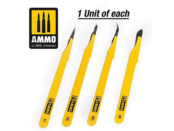 Standard Blade Set - 4 pcs. (1 Standard Blade Straight + 1 Blade Curved + 1 Blade Ripper + 1 Blade Curved Large)