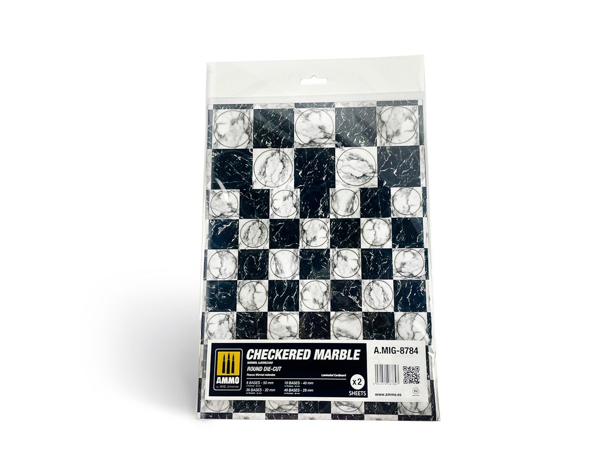 Checkered Marble. Round die-cut for Bases for Wargames