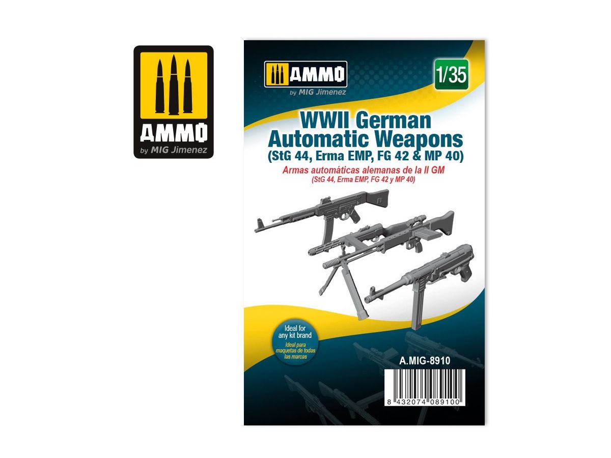 WWII German Automatic Weapons (StG 44, Erma EMP, FG 42 & MP 40)