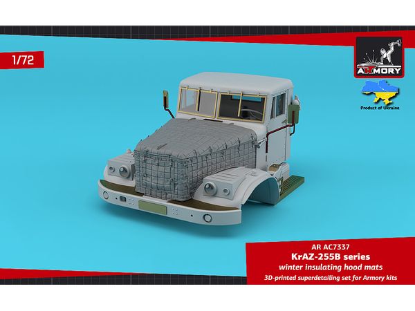 KrAZ-255B Soviet 6x6 cargo truck winter insulating hood mats