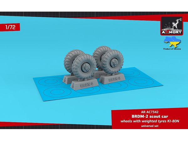 BRDM-2 scout car wheels w/ weighted tyres KI-80N