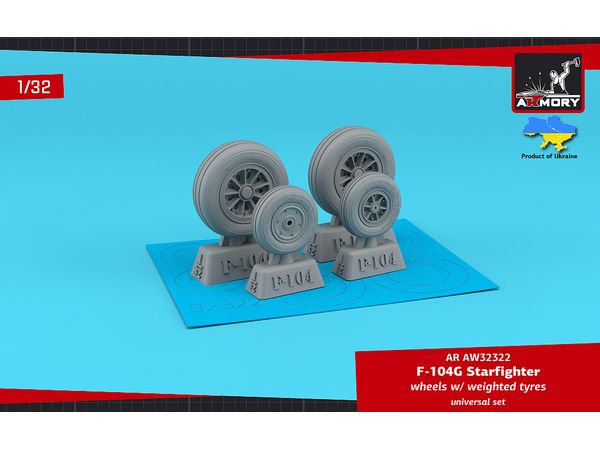 F-104G Starfighter wheels w/ weighted tyres