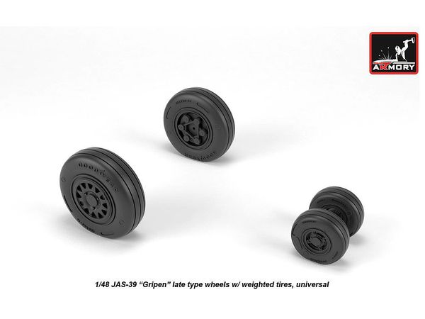 JAS-39 Gripen wheels w/ weighted tires, late