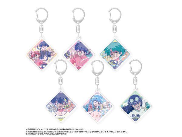 Tv Anime Ranma 1/2: 1Box 6Pcs Trading Acrylic Keychain Retro Pop Style