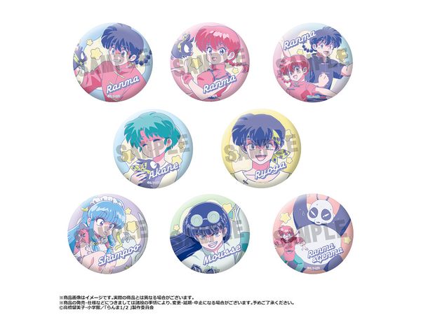 Tv Anime Ranma 1/2: 1Box 8Pcs Trading Can Badge Retro Pop Style