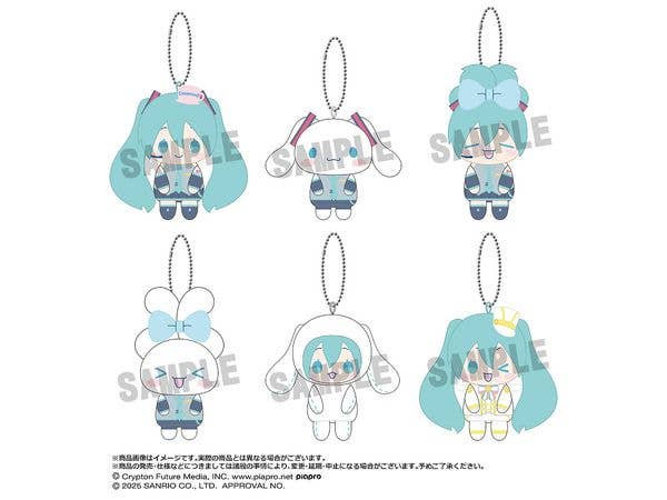 Hatsune Miku x Cinnamoroll Sitting Club Plush Mascot 1 Box 6 Pieces