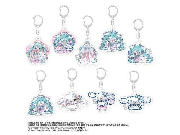 Hatsune Miku x Cinnamoroll: Yumezakura Ver. Trading Acrylic Key Chain 1Box 9pcs