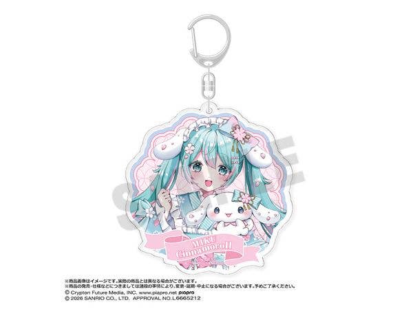 Hatsune Miku x Cinnamoroll: Yumezakura Ver. Big Round Acrylic Key Chain A