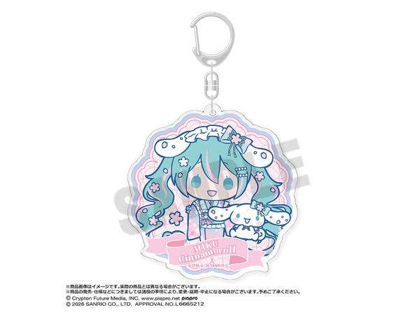 Hatsune Miku x Cinnamoroll: Yumezakura Ver. Big Round Acrylic Key Chain B