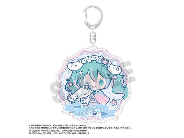 Hatsune Miku x Cinnamoroll: Yumezakura Ver. Big Round Acrylic Key Chain C