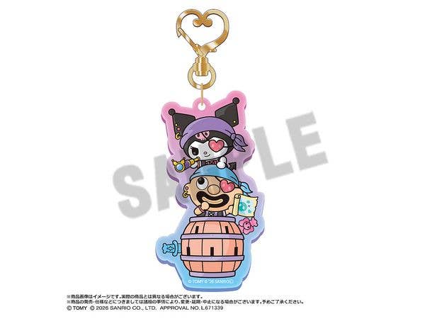 Blackbeard's Treasure x Kuromi: Acrylic Keychain C Blackbeard & Kuromi (Barrel)