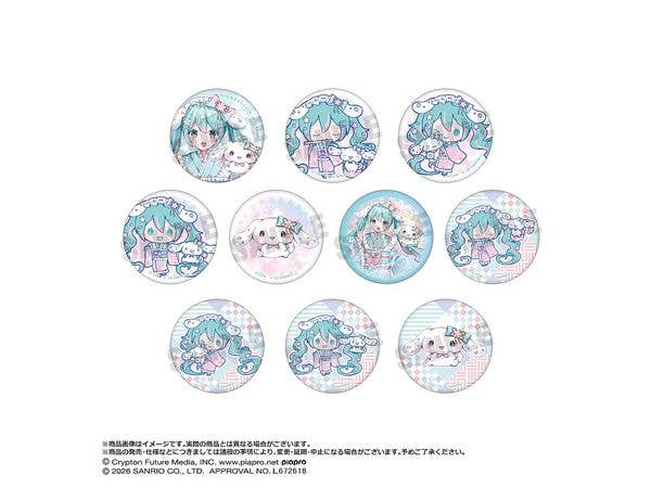 Hatsune Miku x Cinnamoroll: Yumezakura Ver. Trading Washi-style Can Badge 1 Box (10 pieces)