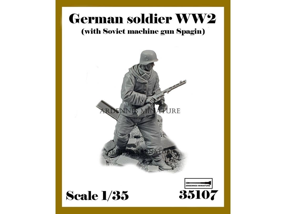 German Soldier WW2 - (with Soviet Machine Gun Spagin)