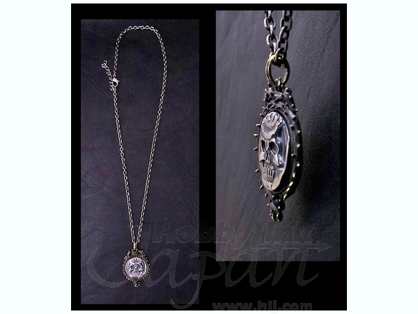 Skeleton Knight Coin Type Silver Pendant