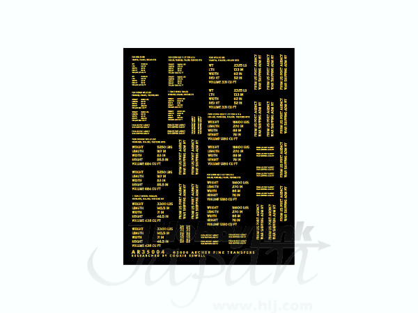 D-Day Shipping Stencils for US Softskin Vehicles (Yellow)