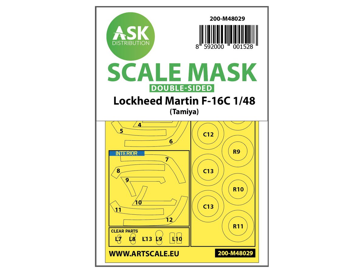 F-16C double-sided painting mask for Tamiya