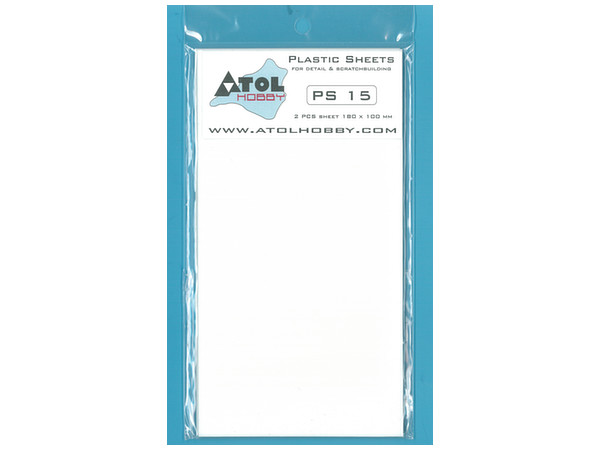 Color Plastic Sheet 180x100mm White 1.5mm Thick (2pcs)