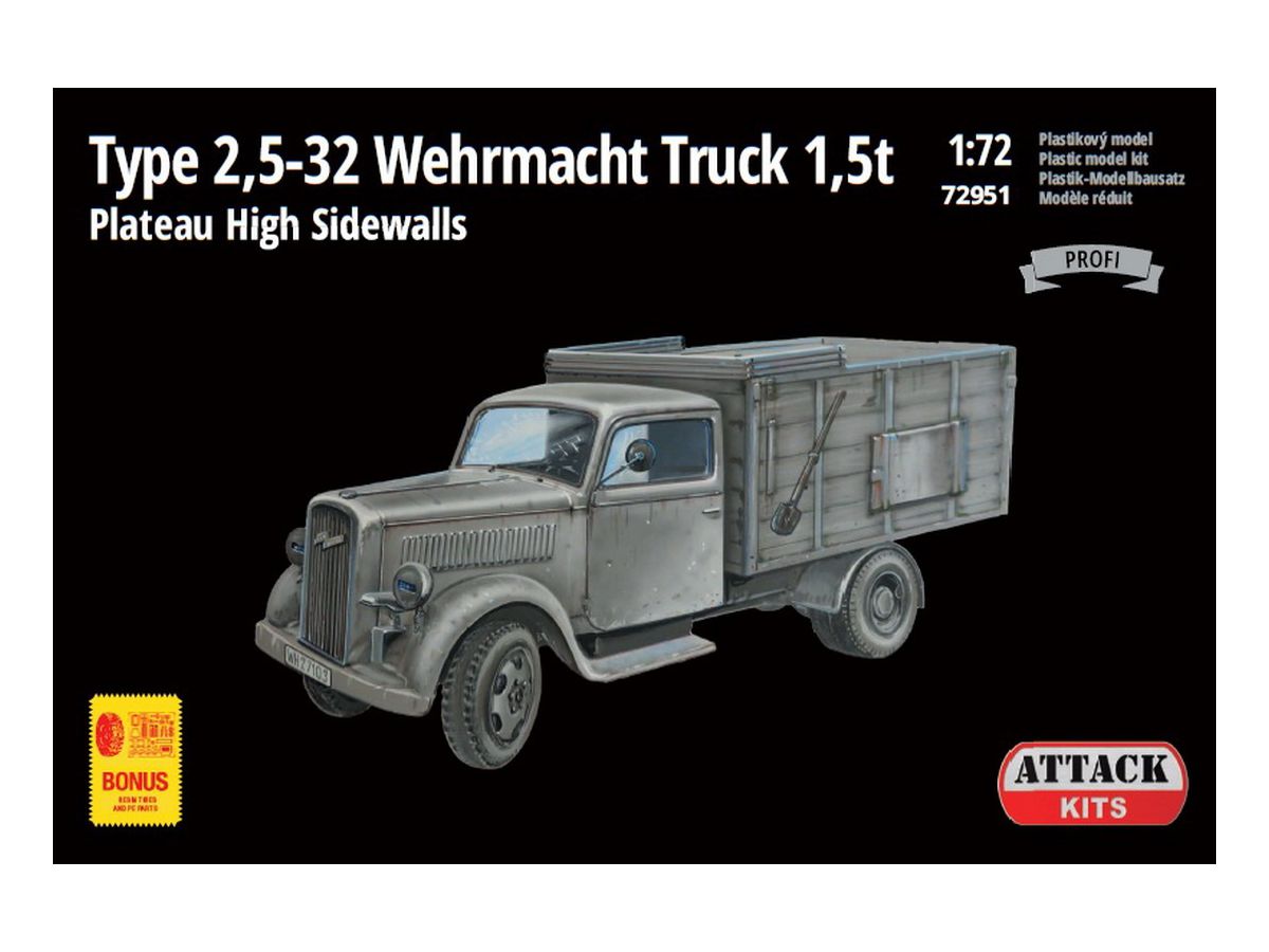 Type 2,5-32 Wehrmacht Truck 1.5t Plateau High Sidewalls