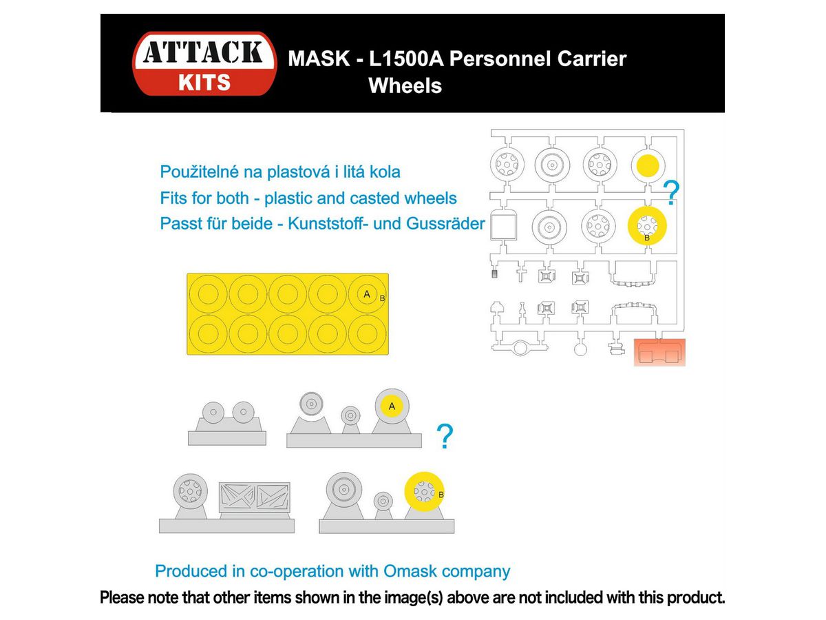 L1500A Personnel Carrier - Wheels Paint Mask Seal