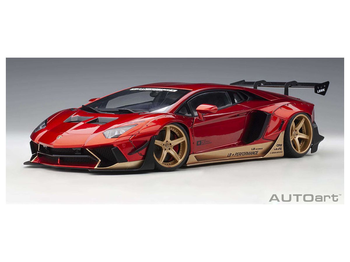 Liberty Walk Lb-Works Lamborghini Aventador Limited Edition (Hyper Red/Gold Accent)
