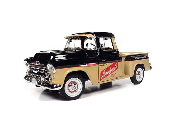 1957 Chevy 3100 Step Side Pickup Leinenkugle's Beer Black / Tan